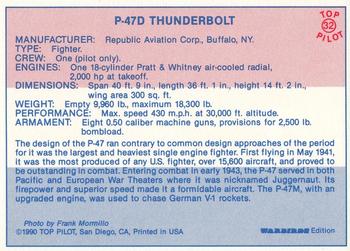 1989-00 Top Pilot #32 P-47D Thunderbolt Back