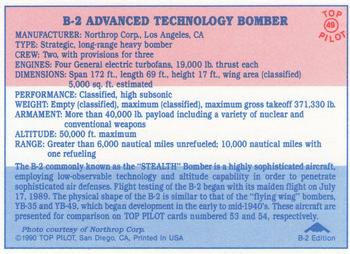 1989-00 Top Pilot #49 B-2 Advanced Technology Bomber Back