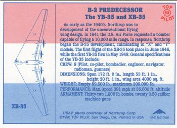 1989-00 Top Pilot #53 B-2 Predecessor the YB35 and XB-35 Back