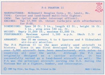 1989-00 Top Pilot #5 F-4 Phantom II Back
