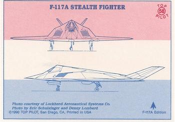 1989-00 Top Pilot #58 F-117A Stealth Fighter Back
