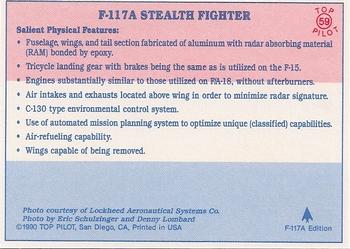 1989-00 Top Pilot #59 F-117A Stealth Fighter Back