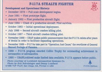 1989-00 Top Pilot #60 F-117A Stealth Fighter Back
