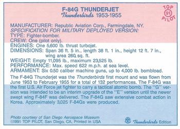 1989-00 Top Pilot #91 F-84G Thunderjet Back