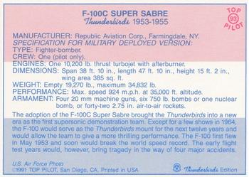 1989-00 Top Pilot #93 F-100C Super Sabre Back