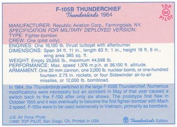 1989-00 Top Pilot #94 F-105B Thunderchief Back