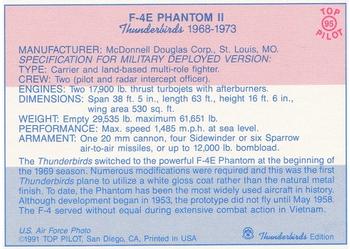 1989-00 Top Pilot #95 F-4E Phantom II Back