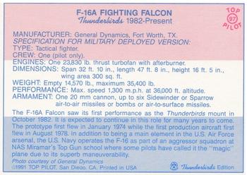 1989-00 Top Pilot #97 F-16A Fighting Falcon Back