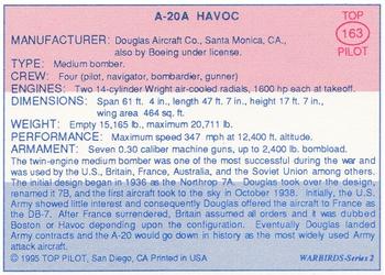 1989-00 Top Pilot #163 A-20A Havoc Back