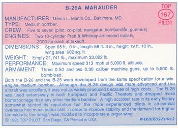 1989-00 Top Pilot #167 B-26A Marauder Back