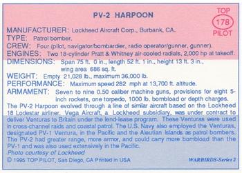 1989-00 Top Pilot #178 PV-2 Harpoon Back