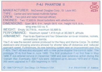 1989-00 Top Pilot #196 F-4 Phantom II Back