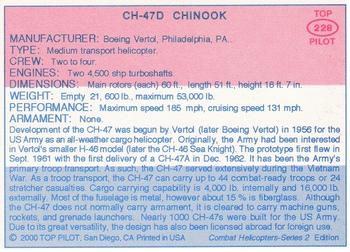1989-00 Top Pilot #228 CH-47D Chinook Back