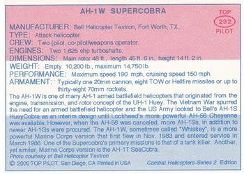 1989-00 Top Pilot #232 AH-1W Supercobra Back