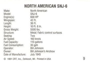 1991 CRT Wings #9 North American SNJ-6 Back