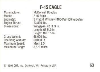1991 CRT Wings #63 F-15 Eagle Back