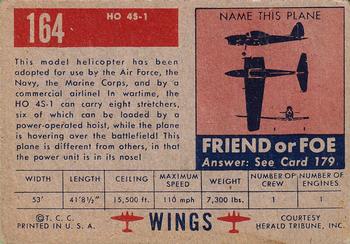 1952 Topps Wings Friend or Foe (R707-4) #164 HO 4S-1 Back