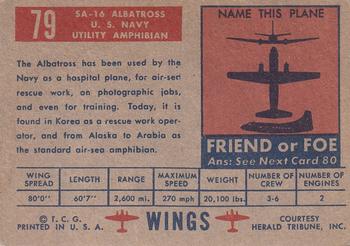 1952 Topps Wings Friend or Foe (R707-4) #79 SA-16 Albatross Back