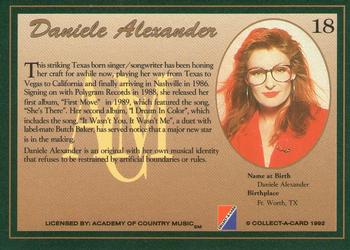 1992 Collect-A-Card Country Classics #18 Daniele Alexander Back