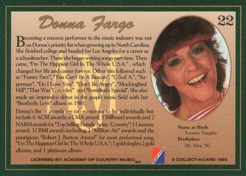 1992 Collect-A-Card Country Classics #22 Donna Fargo Back