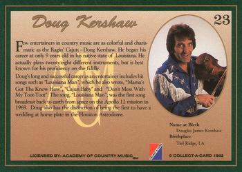 1992 Collect-A-Card Country Classics #23 Doug Kershaw Back