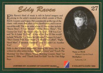 1992 Collect-A-Card Country Classics #27 Eddy Raven Back