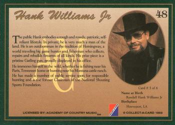 1992 Collect-A-Card Country Classics #48 Hank Williams Jr. Back