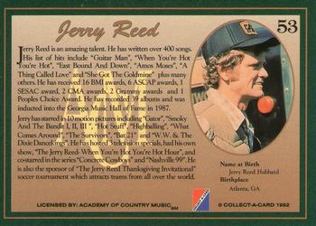 1992 Collect-A-Card Country Classics #53 Jerry Reed Back