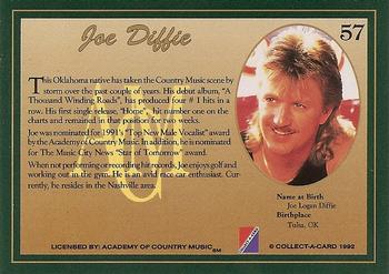 1992 Collect-A-Card Country Classics #57 Joe Diffie Back