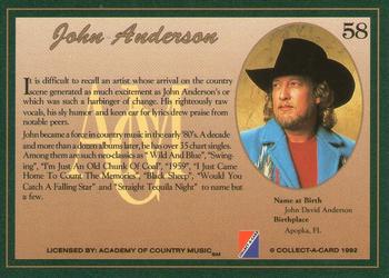 1992 Collect-A-Card Country Classics #58 John Anderson Back