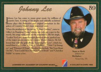 1992 Collect-A-Card Country Classics #59 Johnny Lee Back