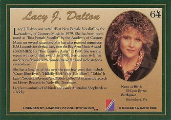 1992 Collect-A-Card Country Classics #64 Lacy J. Dalton Back