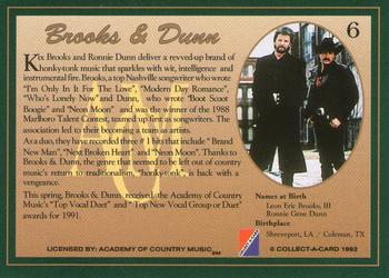 1992 Collect-A-Card Country Classics #6 Brooks & Dunn Back