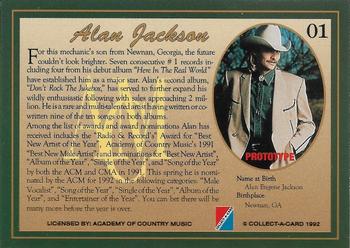 1992 Collect-A-Card Country Classics #01 Alan Jackson Back