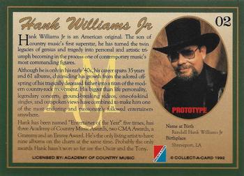1992 Collect-A-Card Country Classics #02 Hank Williams Jr. Back