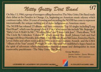 1992 Collect-A-Card Country Classics #97 Nitty Gritty Dirt Band Back