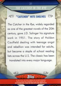 2011 Topps American Pie #31 The Catcher in the Rye Back