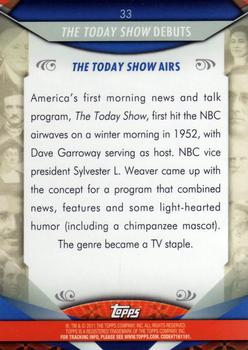 2011 Topps American Pie #33 The Today Show debuts Back