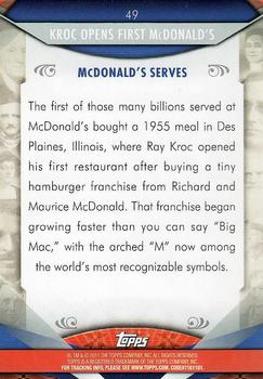 2011 Topps American Pie #49 Kroc opens first McDonald's Back