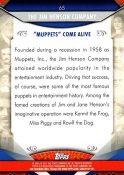 2011 Topps American Pie #65 The Jim Henson Company Back