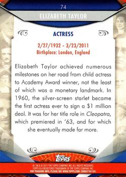 2011 Topps American Pie #74 Elizabeth Taylor Back