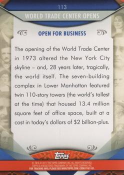 2011 Topps American Pie #113 World Trade Center opens Back