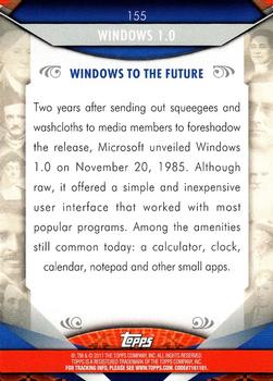 2011 Topps American Pie #155 Windows 1.0 Back