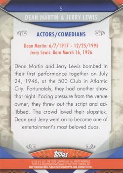 2011 Topps American Pie - Foil #5 Dean Martin & Jerry Lewis Back