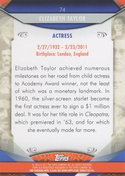 2011 Topps American Pie - Foil #74 Elizabeth Taylor Back