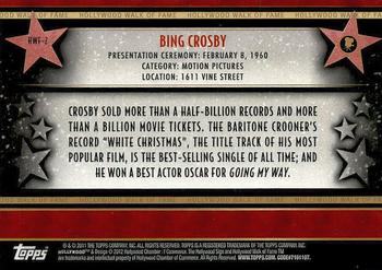 2011 Topps American Pie - Hollywood Walk of Fame #HWF-2 Bing Crosby Back