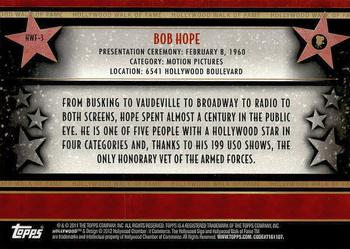 2011 Topps American Pie - Hollywood Walk of Fame #HWF-3 Bob Hope Back
