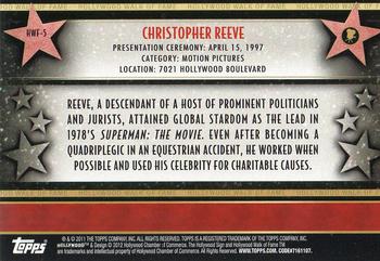 2011 Topps American Pie - Hollywood Walk of Fame #HWF-5 Christopher Reeve Back