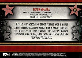 2011 Topps American Pie - Hollywood Walk of Fame #HWF-10 Frank Sinatra Back