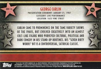 2011 Topps American Pie - Hollywood Walk of Fame #HWF-14 George Carlin Back